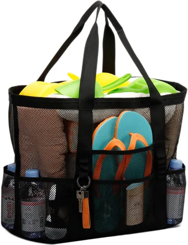 Miniatura 2 de Bolsas grandes de malla para juguetes de arena, viajes familiares, comestibles, compras reutilizables