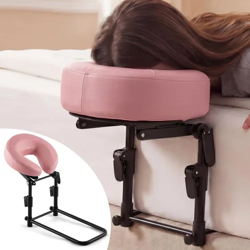Miniatura 10 de Qunclay Reposacabezas de masaje ajustable para cama, colchón portátil de masaje con cojín de almohada suave, almohada boca abajo después de cirugía