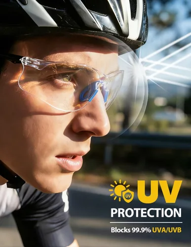 Miniatura 18 de Paquete de 3 lentes de seguridad tintados ámbar: lente de policarbonato antiarañazos con certificación ANSI Z87.1, protección UV para construcción