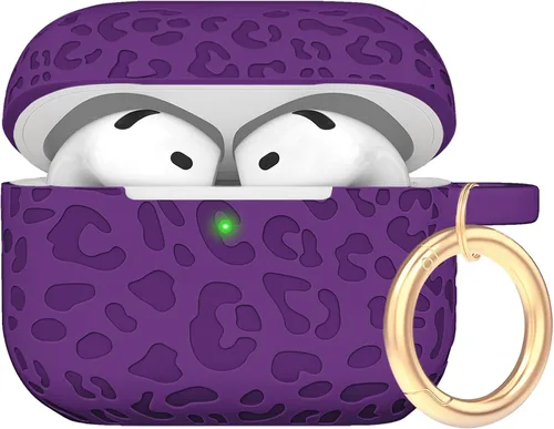 Miniatura 60 de Funda de silicona con flores compatible con AirPods Pro 2019, Gawnock - Funda suave y flexible para imprimir para mujeres y niñas con llavero - Flor