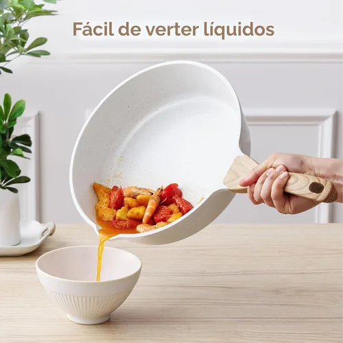 Miniatura 9 de SENSARTE Juego de utensilios de cocina de cerámica antiadherente de 16 piezas, juego de ollas y sartenes saludables, juego de cocina no tóxico