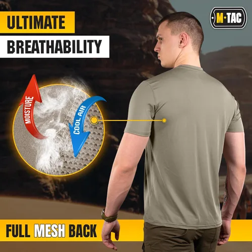 Miniatura 5 de M-Tac Camiseta táctica de manga corta Camiseta de entrenamiento de gimnasio para hombre, militar, ultra ventilada, para entrenamiento atlético