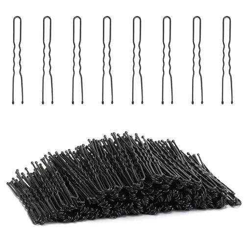 Miniatura 16 de Tbestmax 300 alfileres de moño en forma de U, para sujetar el pelo de ballet, red de pelo para mujer, 2.3 pulgadas, marrón 6CM Marrón - 300 Pcs