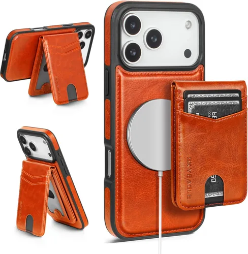 Miniatura 13 de SkyEagle Magsafe - Funda magnética 2 en 1 desmontable para iPhone 11 Pro Max con tarjetero, para mujeres y hombres, piel sintética con bloqueo RFID