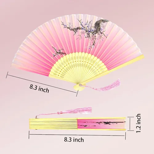 Miniatura 3 de 5 abanicos de mano plegables para baile de línea, abanicos de seda, botas en el suelo, cosplay y decoración, seda de bambú estilo japonés y chino