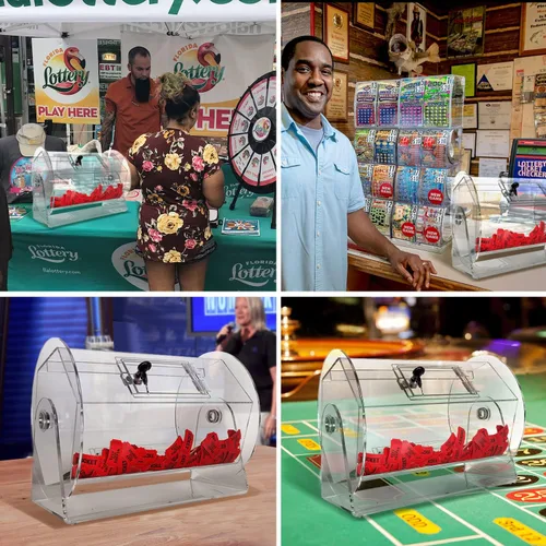 Miniatura 6 de GSE Games & Sports Expert Tambor de rifa acrílico, jaula giratoria profesional para boletos de rifa, bolas, contiene 10,000 boletos