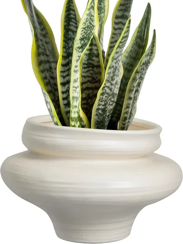 Miniatura 19 de Macetas de cerámica para plantas de 10.6 pulgadas, macetas de bonsái para plantas de interior con orificio de drenaje, maceta decorativa al aire