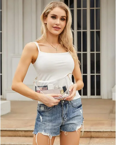 Miniatura 2 de LOXOMU Bolso transparente aprobado para estadios, bolso cruzado pequeño para mujer