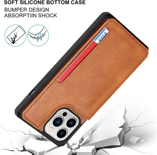 Miniatura 4 de Cavor Funda para iPhone 11 Pro Max con tarjetero, funda tipo cartera con tarjetero y tarjetero para iPhone 11ProMax, funda de piel sintética