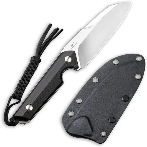 Miniatura 2 de CIVIVI Kepler C2109C - Cuchillo de hoja fija, mango G10 de 4.48 pulgadas, cuchillo para cinturón con funda Kydex, cordón, clip para actividades al