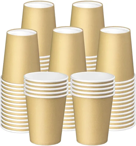 Miniatura 20 de Paquete de 75 unidades de tazas de papel desechables de 8 onzas, taza de café caliente, taza de café de papel para uso en oficina y cocina, tazas