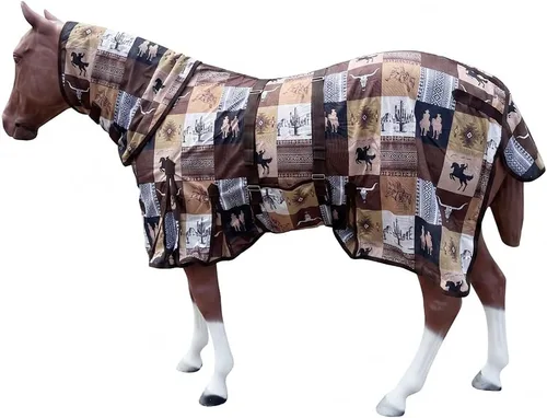 Miniatura 76 de HILASON Hoja de mosca de caballo con protección UV, malla transpirable, mosquito, primavera, alfombra de caballo de verano, alfombra de mosca