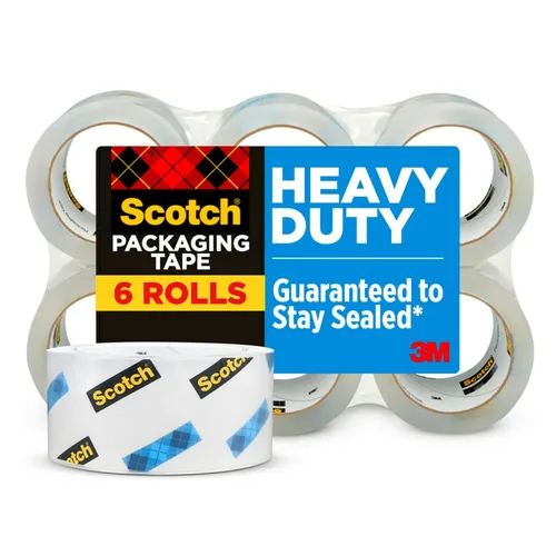 Miniatura 11 de Scotch Cinta de embalaje resistente 3850, transparente, 1.88 in x 54.6 yd (1.890 in x 164.0 ft), paquete de 2 (2 rollos), cinta de sellado de caja