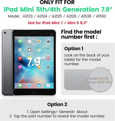 Miniatura 2 de SEYMAC para iPad mini 5/ Mini 4 Funda de 7.9 Pulgadas, Funda Protectora de Cuerpo Completo Resistente a Golpes con Protector de Pantalla, Soporte
