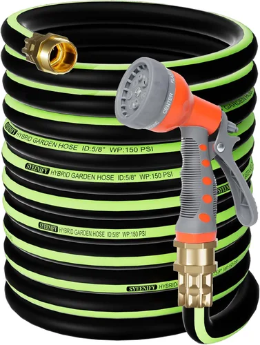 Miniatura 11 de Garden Leader Manguera de 5/8 pulgadas x 6 pies, manguera de agua corta macho/hembra, manguera de jardín híbrida resistente sin torceduras