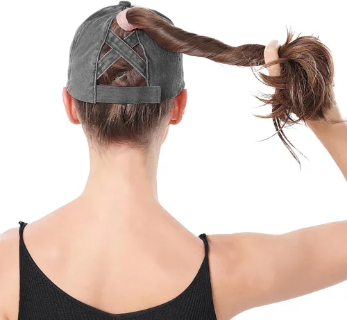 Miniatura 4 de Gorra de béisbol para mujer, diseño de cola de caballo, ajustable, ajustable, para cola de caballo