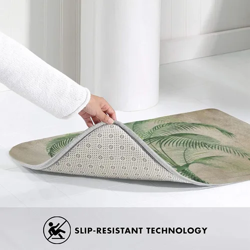Miniatura 4 de Alfombra de baño vintage tropical con palmeras, suaves, absorbentes, lavables a máquina, de secado rápido, cómoda para baño, ducha, 30 x 18 pulgadas
