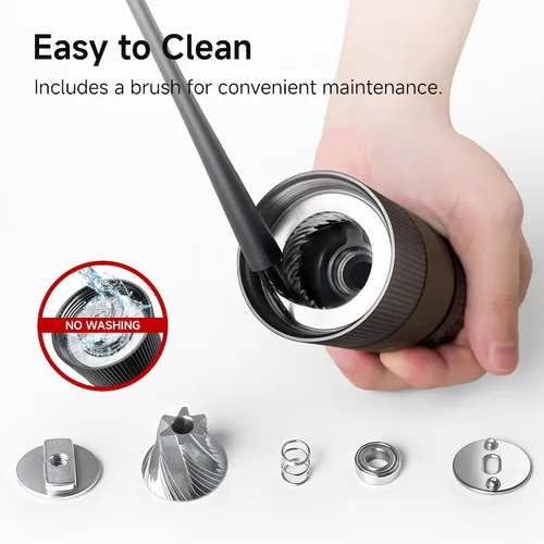 Miniatura 6 de HiBREW G4B - Molinillo de café manual con esfera ajustable externa, molino de rebabas cónicas de aluminio, ajustes numéricos y estuche de viaje