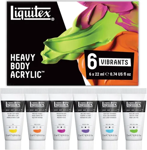 Miniatura 13 de Liquitex Professional Heavy Body - Pintura acrílica, 6 x 59 ml (2.0 fl oz), juego de colores fluorescentes