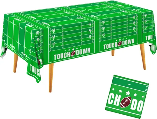 Gatherfun Mantel desechable de plástico para fiesta temática de fútbol, para decoración de fiesta de cumpleaños, fiesta de fútbol, 1 paquete de 54 x