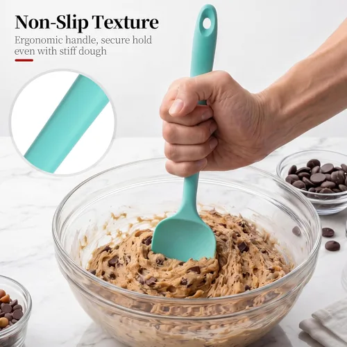 Miniatura 8 de Espátula Resistente al Calor de 600ºF, 11.34 Pulgadas de Alto Calor Segura para Alimentos Sin Costuras Cuchara de Silicona de Cocina Spoonula
