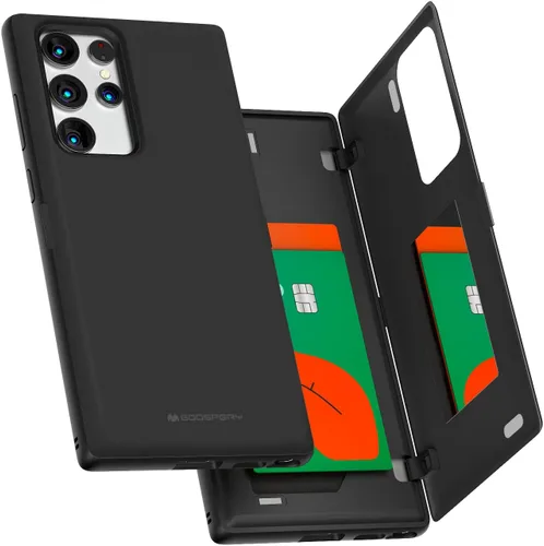 GOOSPERY Funda tipo cartera para Samsung Galaxy S22 Ultra, [tarjetero] parachoques magnético de puerta con cierre automático, cubierta protectora