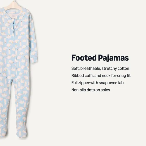 Miniatura 2 de Tienda Essentials x Sofia Grainge - Pijama unisex de algodón con pies para niños pequeños y bebés, paquete de 2