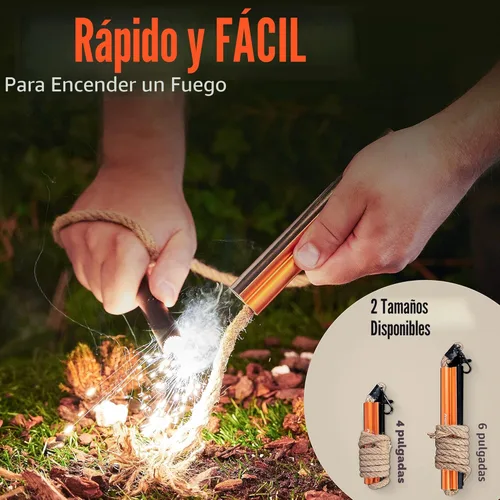 Miniatura 2 de Herramienta de supervivencia de arranque de fuego – Kit todo en uno de pedernal y acero – Encendedor de fuego con barra de ferrocerio con mecha