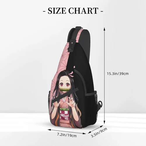 Miniatura 2 de Aolazw Mochila de anime Nezukos unisex cruzada mochila manga solo hombro bolsa pecho bolsa Cosplay Daypack, N1, Mochilas Sling