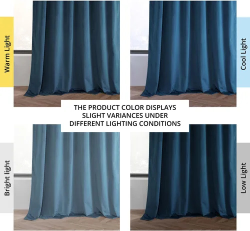 Miniatura 9 de HPD Half Price Drapes Cortinas Básicas de Terciopelo Deluxe para Oscurecer Habitaciones con Bolsillo para Varilla - Juego de 2 Paneles - Cortinas
