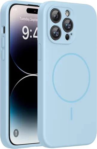 Miniatura 59 de Miracase - Funda magnética diseñada para iPhone 14 Pro Max, de silicona líquida, a prueba de golpes, con protector de pantalla y protección