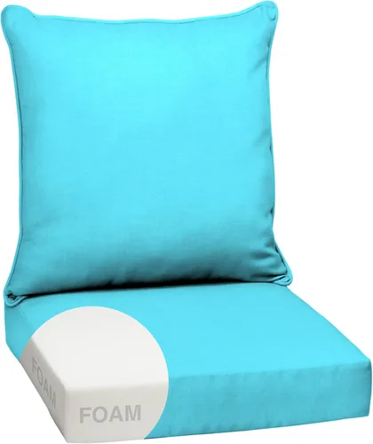 Miniatura 141 de Arden Outdoor Deep Seat Cushion Set, 24 x 24 pulgadas, Cojín para patio resistente al clima, a la lluvia y a la decoloración para silla, sofá y sofá