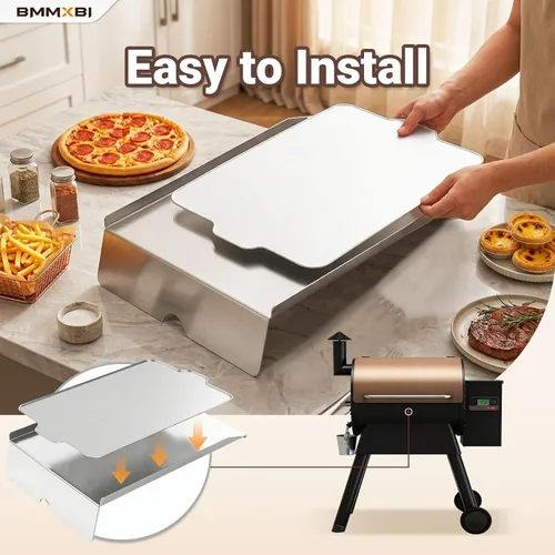 Miniatura 5 de Kit de bandeja de goteo, deflector de calor y forros de bandeja de grasa para parrillas de pellets Traeger Pro 22 Series, reemplazo de bandeja