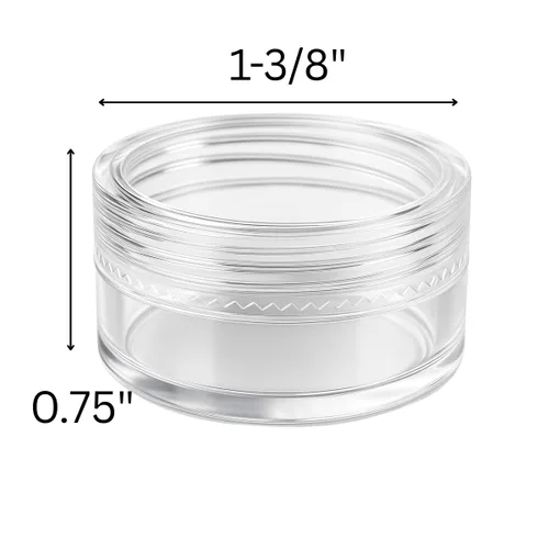 Miniatura 2 de ToolUSA conjunto de 12 piezas de frascos con tapas color blanco - 0.84 onzas líquidas: tj-18625, Transparente