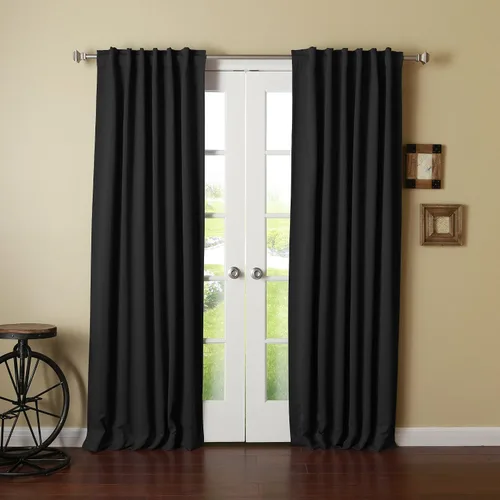 Miniatura 24 de Best Home Fashion Cortinas opacas con aislamiento térmico, pestaña trasera, bolsillo para barra, color gris, 52 pulgadas de ancho x 126 pulgadas