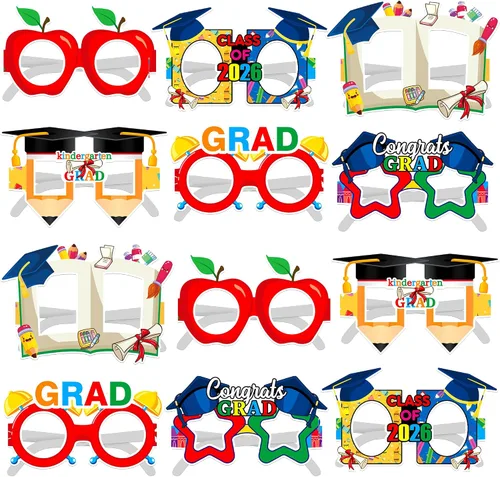 Miniatura 13 de KatchOn Gafas de graduación 2025 negras y doradas – Juego de 20 Accesorios para cabina de fotos Decoraciones de clase de 2025 Recuerdos