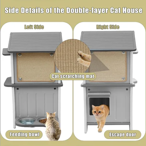 Miniatura 6 de Casa aislada para gatos al aire libre con forro
