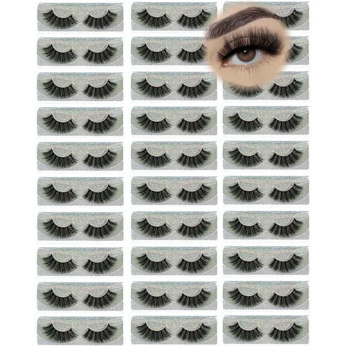 Miniatura 16 de Pestañas postizas al por mayor, pestañas de visón sintético 3D a granel, pestañas reutilizables hechas a mano de 18mm, pestañas postizas dramáticas