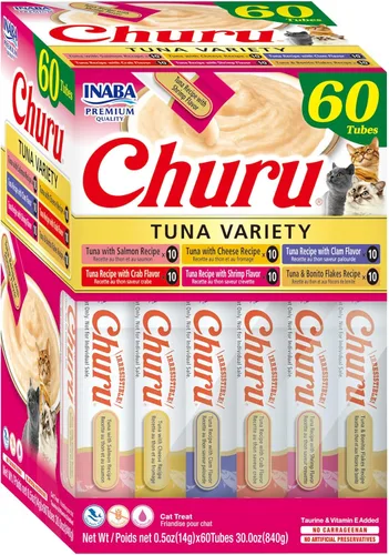 Miniatura 32 de INABA Churu - Bocadillos para gatos, puré cremoso para gatos, sin cereales, que se puede lamer y exprimir, suplemento con vitamina E y taurina, 0.5