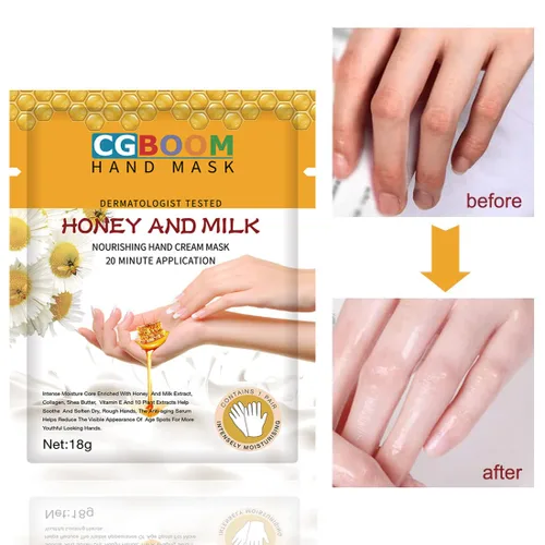 Miniatura 3 de CGBOOM 3 pares de máscaras de manos, guantes hidratantes, mascarilla renovadora para reparación de piel de manos, colágeno infundido, vitaminas +