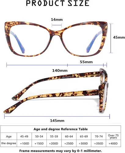 Miniatura 5 de Paquete de 2 lentes de lectura de ojo de gato de gran tamaño para mujer, ligeros de marco grande para lectores de moda (tortuga + champán +1.50)