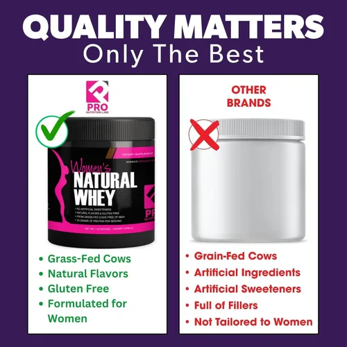 Miniatura 7 de Her Natural Whey- Proteína en polvo para mujeres para bajar de peso y para apoyar la masa muscular magra – bajo en carbohidratos – sin gluten – rBGH