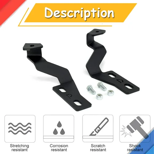 Miniatura 6 de Soportes de montaje de luz de zanja de capó LED para Toyota Tundra 2014+ Soportes de luz de zanja resistentes sin taladro, montaje de capó