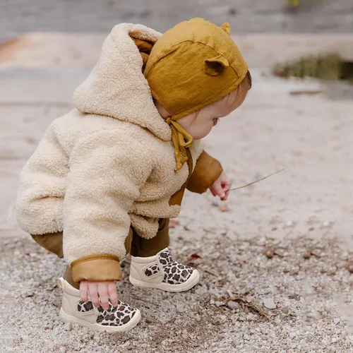 Miniatura 6 de QFH Zapatos cálidos de invierno para bebés, niños y niñas, botas de nieve antideslizantes para niños pequeños, botas de piel sintética resistentes