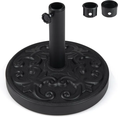 Miniatura 10 de Giantex Soporte de base de sombrilla de patio de 21 libras, soporte resistente para sombrilla para exteriores con base rellena de cemento, se adapta