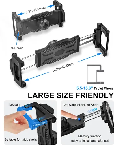 Miniatura 6 de Soporte universal para tableta de espejo retrovisor para automóvil [brazo mágico de metal] Soporte universal de metal para espejo retrovisor