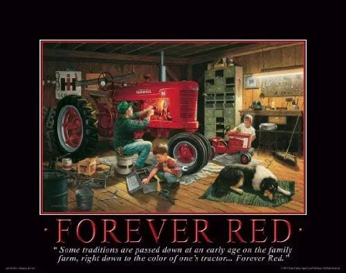 Farmall Case IH Tractor - Póster motivacional de 11 x 14 pulgadas, diseño de Charles Freitag para decoración de pared