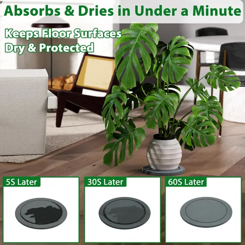 Miniatura 3 de Platillo para plantas, platillos para macetas, bandejas para macetas de tierra de diatomeas de secado instantáneo, bandejas redondas para goteo