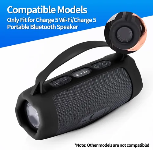 Miniatura 2 de Funda de silicona Charge 5, funda protectora de transporte portátil, bolsa de viaje con correa para el hombro para JBL Charge 5 Wi-Fi/Charge 5