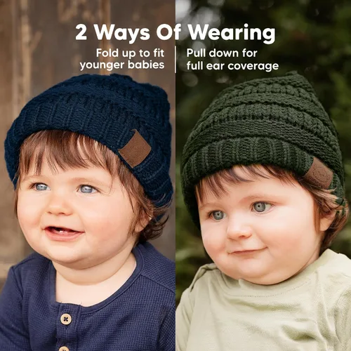 Miniatura 138 de KeaBabies 3-Pack Baby Beanies for Boys, Girls - Stretchy Knit Baby Hats, Cute Newborn